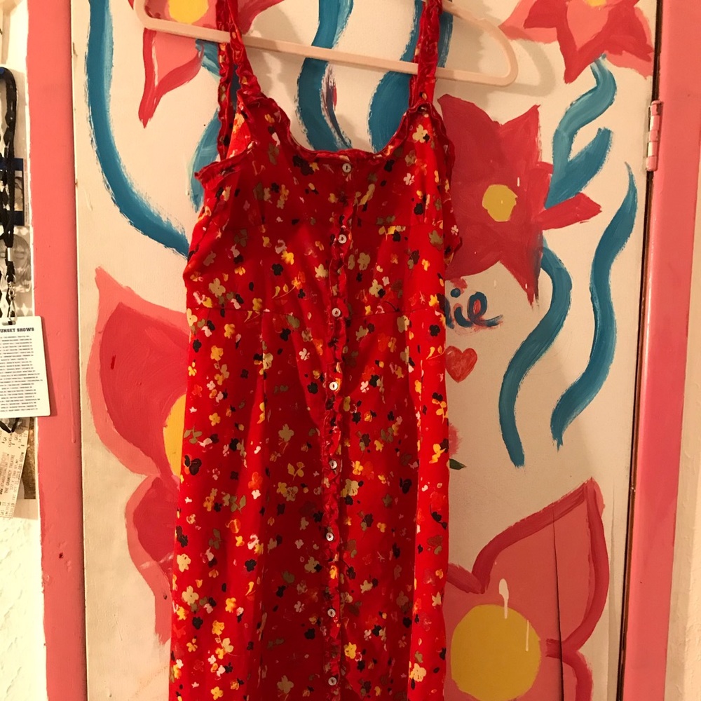 DDWM Women Red Floral halter Dress